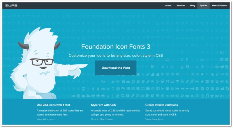 Foundation Icon Fontsのトップ画像
